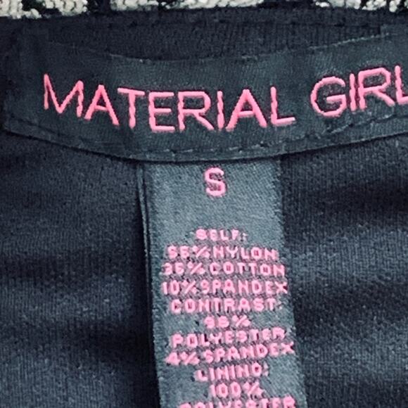 Material Girl Dress Brooklyn Caviar Black Faux Leather Lace Cut Out Mini Small - Picture 8 of 13